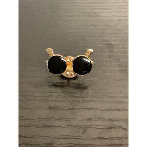 Cute Gold & Black Sunglasses Enamel Lapel Pin